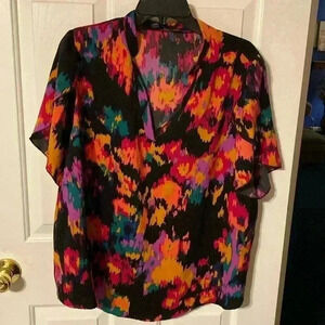 Multi colored SHEIN Curve 1 XL Button Down Top